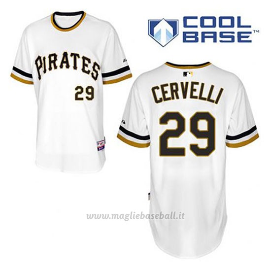 Maglia Baseball Uomo Pittsburgh Pirates Francisco Cervelli 29 Bianco Alterner Cool Base